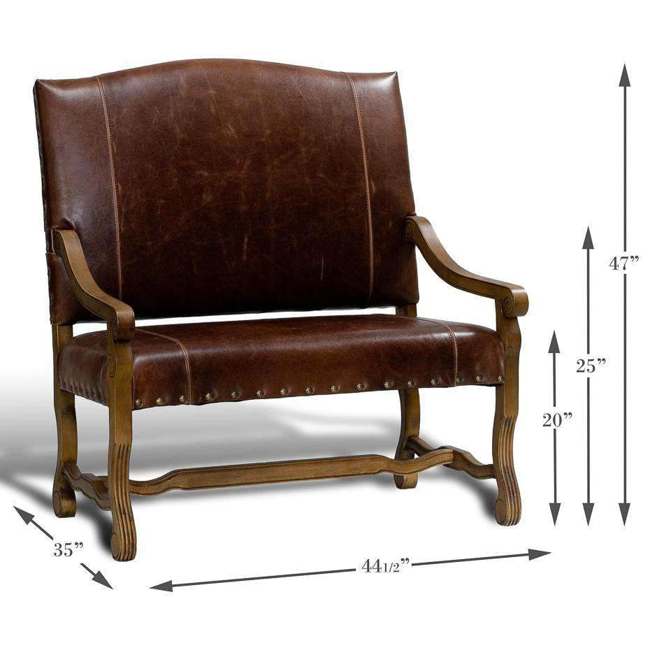 Italian Leather Settee-SARREID-SARREID-28671-Sofas-2-France and Son