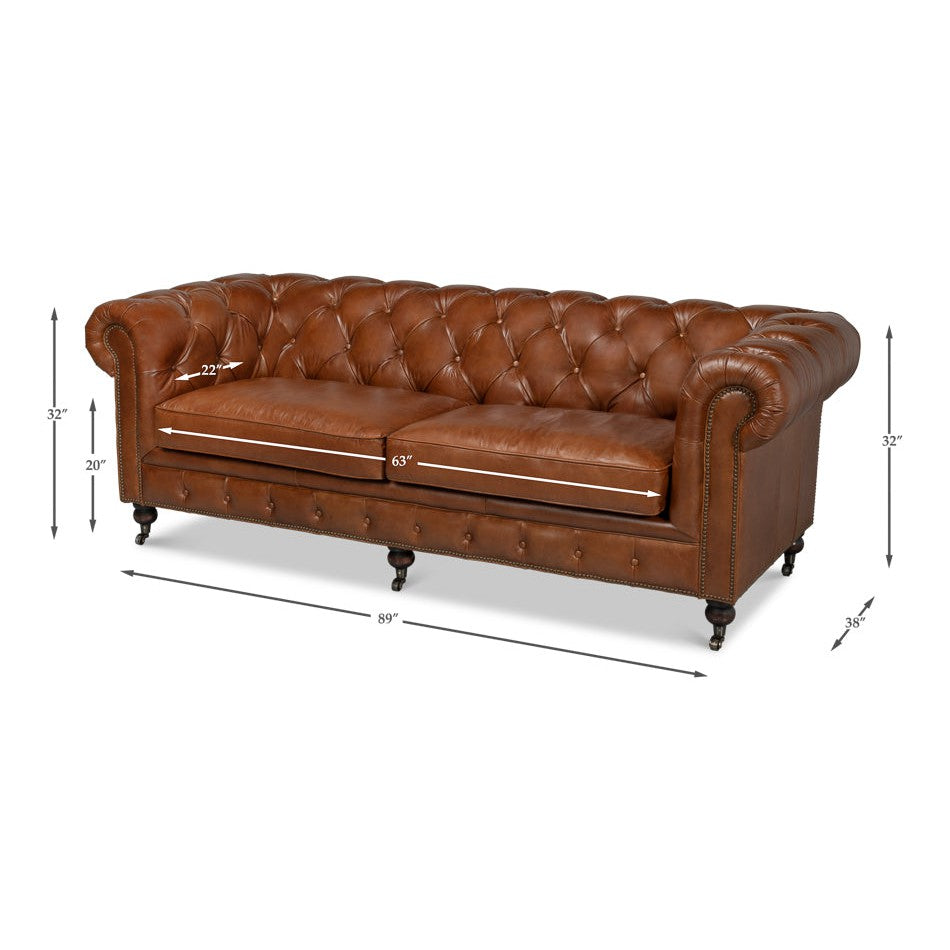 Castered Chesterfield Sofa-SARREID-SARREID-29893-Sofas-5-France and Son
