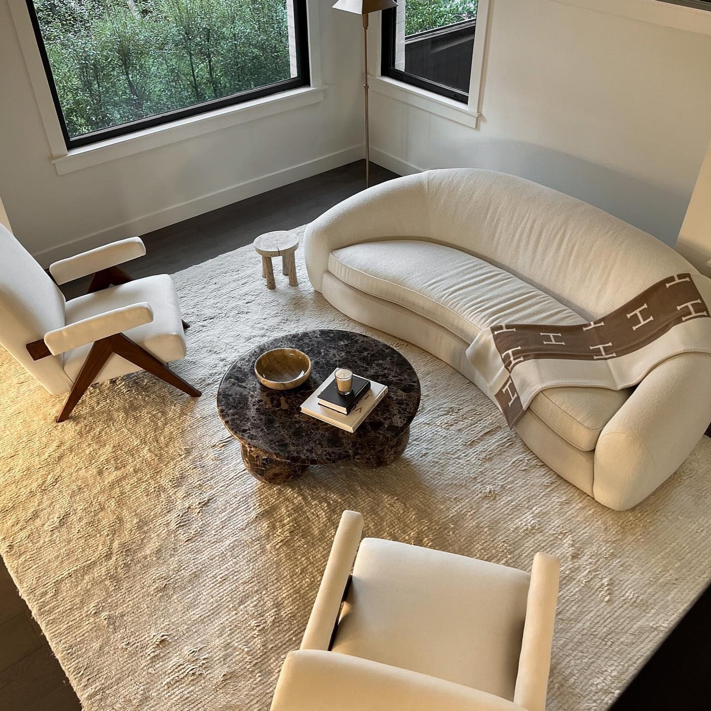 Polar Bear Sofa 94.5"-France & Son-F218543IVORY-SofasIvory Boucle-2-France and Son