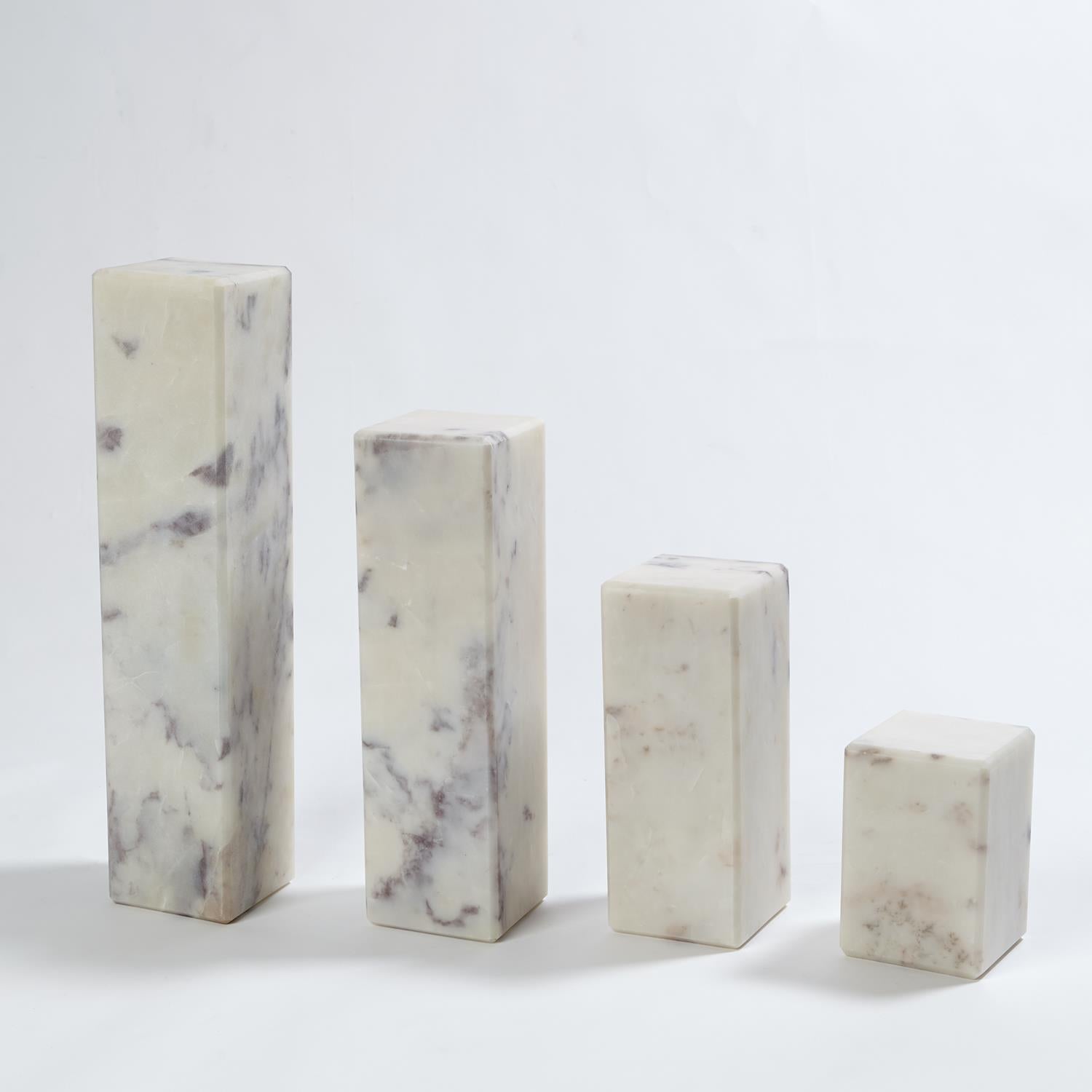 4 Marble Mini Pedestal-Global Views-GVSA-9.93242-Side Tables-2-France and Son