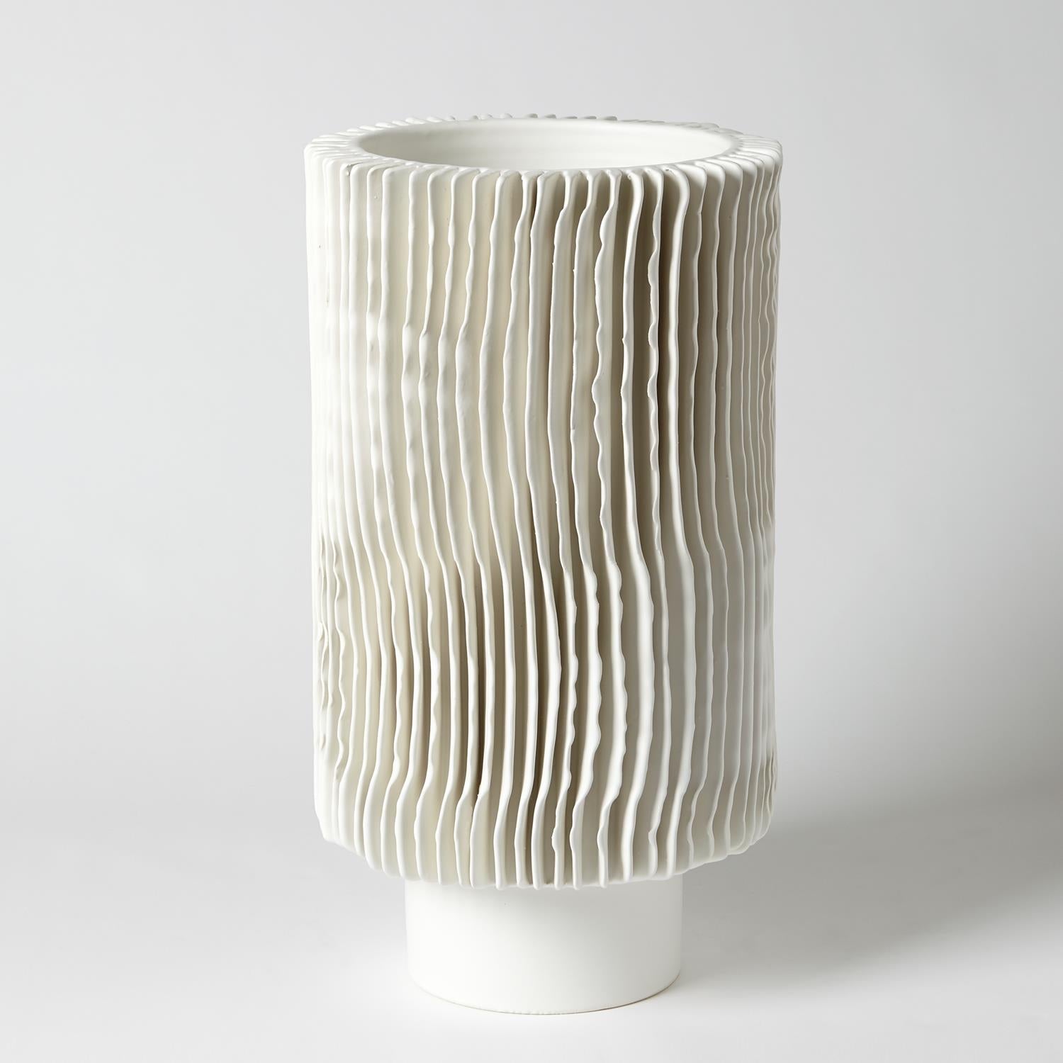 Radiator Vase - Matte White-Global Views-GVSA-3.31478-VasesTall-1-France and Son