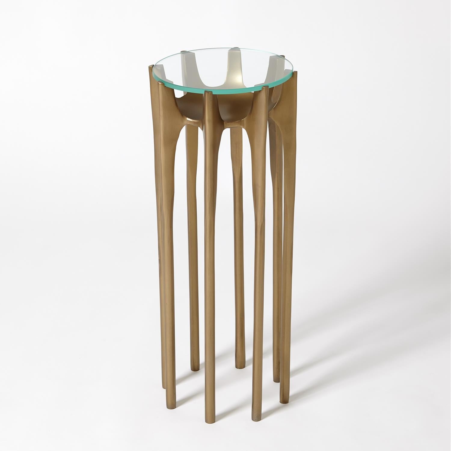 Aquilo Accent Table-Global Views-GVSA-7.91114-Side TablesAntique Brass-4-France and Son