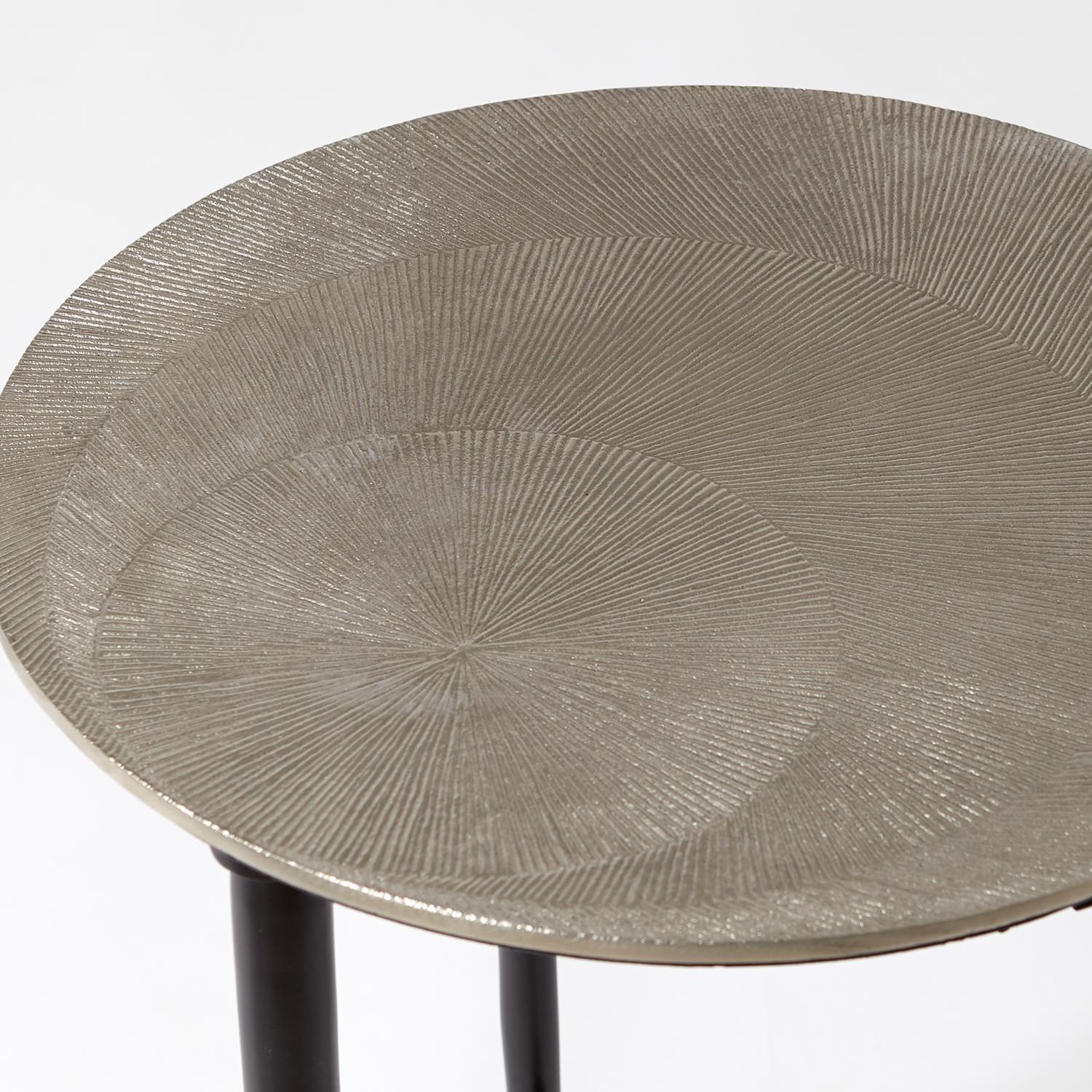 Circle Etched Accent Table-Global Views-GVSA-7.91062-Side TablesBlack Nickel-5-France and Son