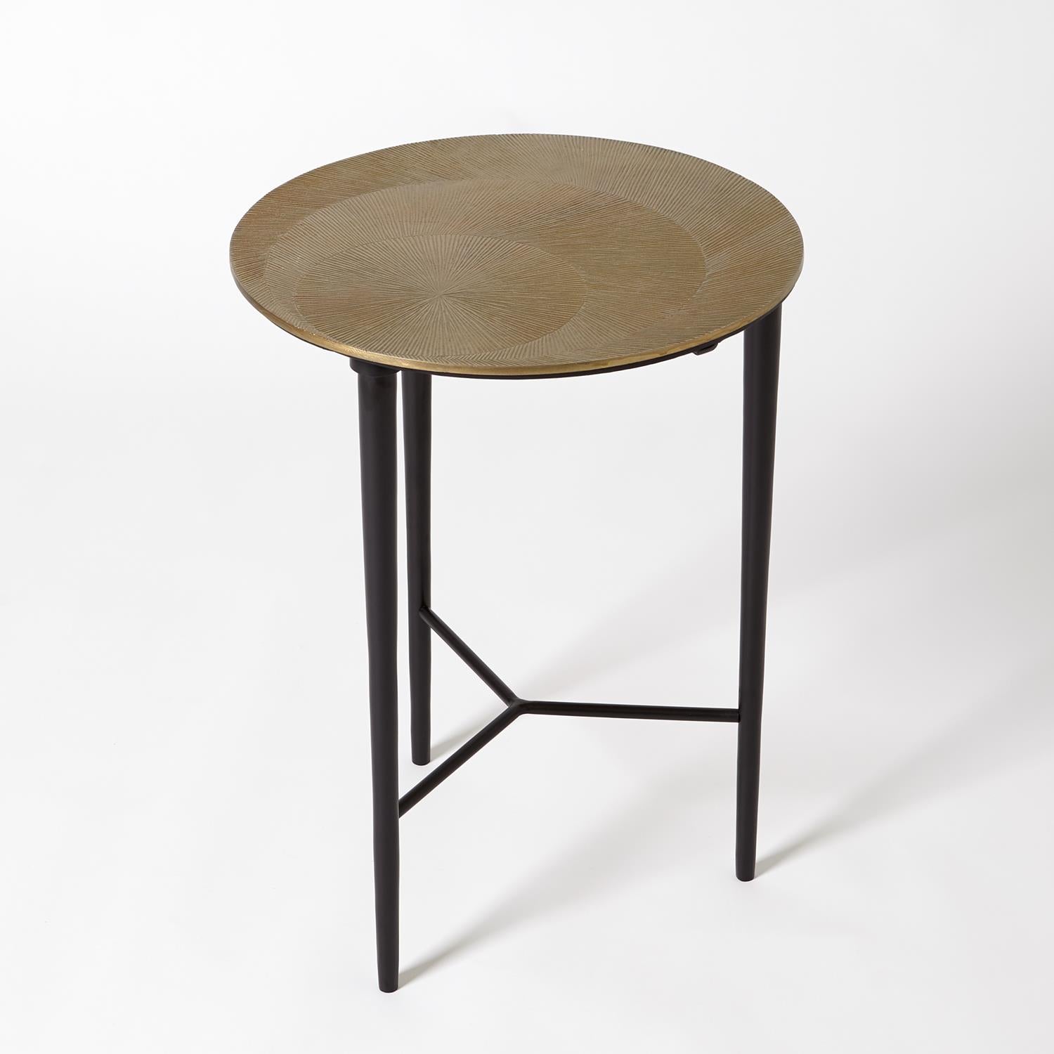 Circle Etched Accent Table-Global Views-GVSA-7.91061-Side TablesAntique Brass-3-France and Son