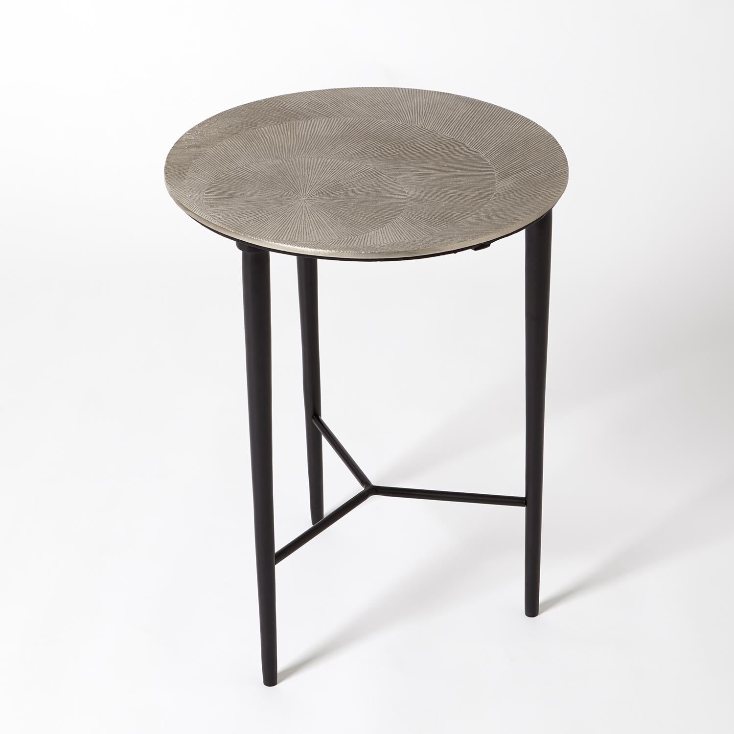 Circle Etched Accent Table-Global Views-GVSA-7.91063-Side TablesAntique Nickel-2-France and Son