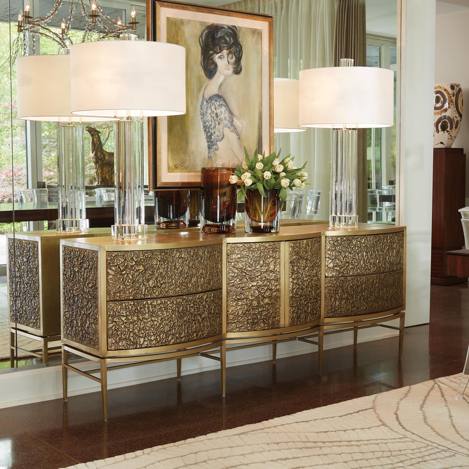 Fluted Crystal Column Table Lamp-Global Views-GVSA-8.82477-Table Lamps-3-France and Son