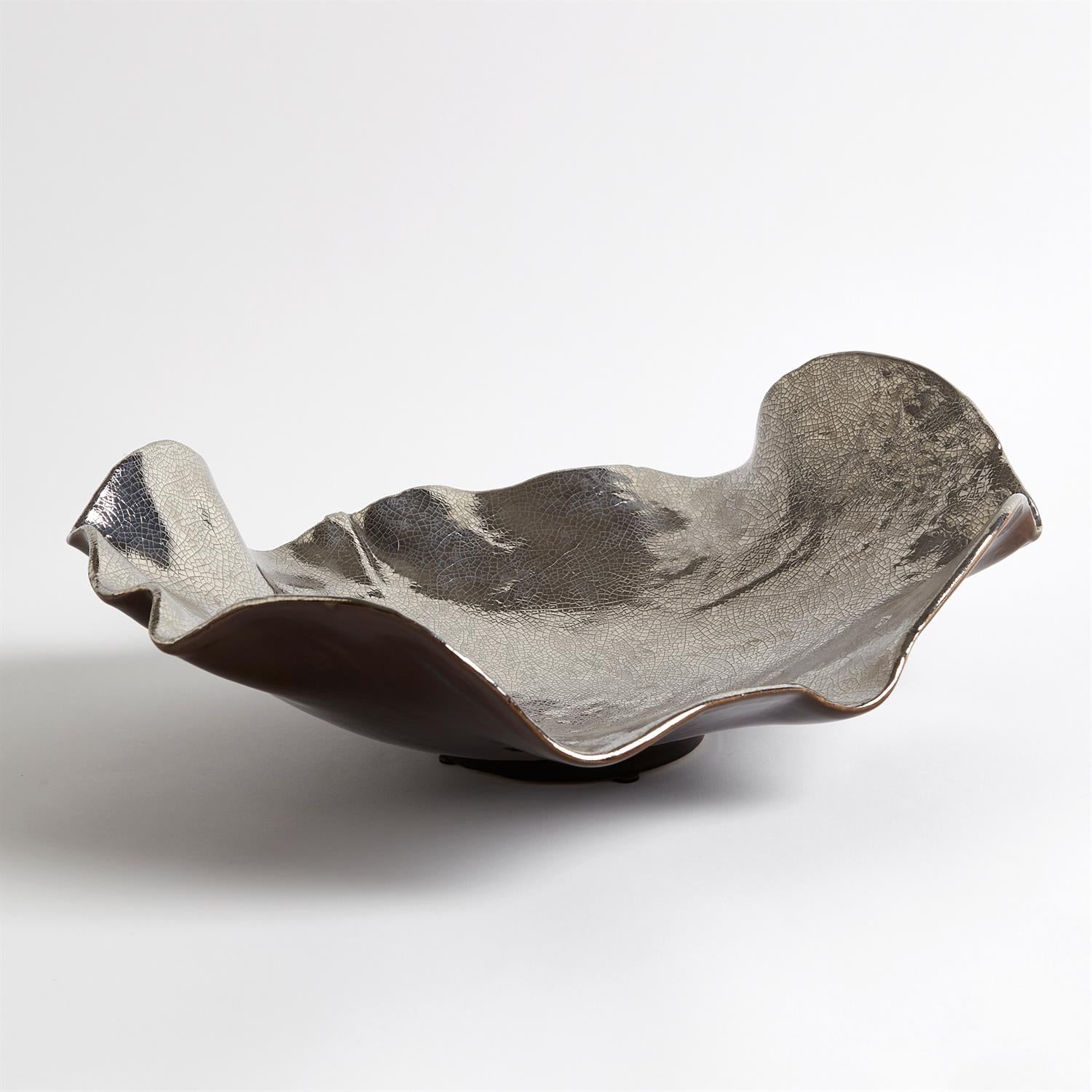 Wave Platter-Global Views-GVSA-3.31503-Decorative ObjectsPlatinum Crackle-1-France and Son