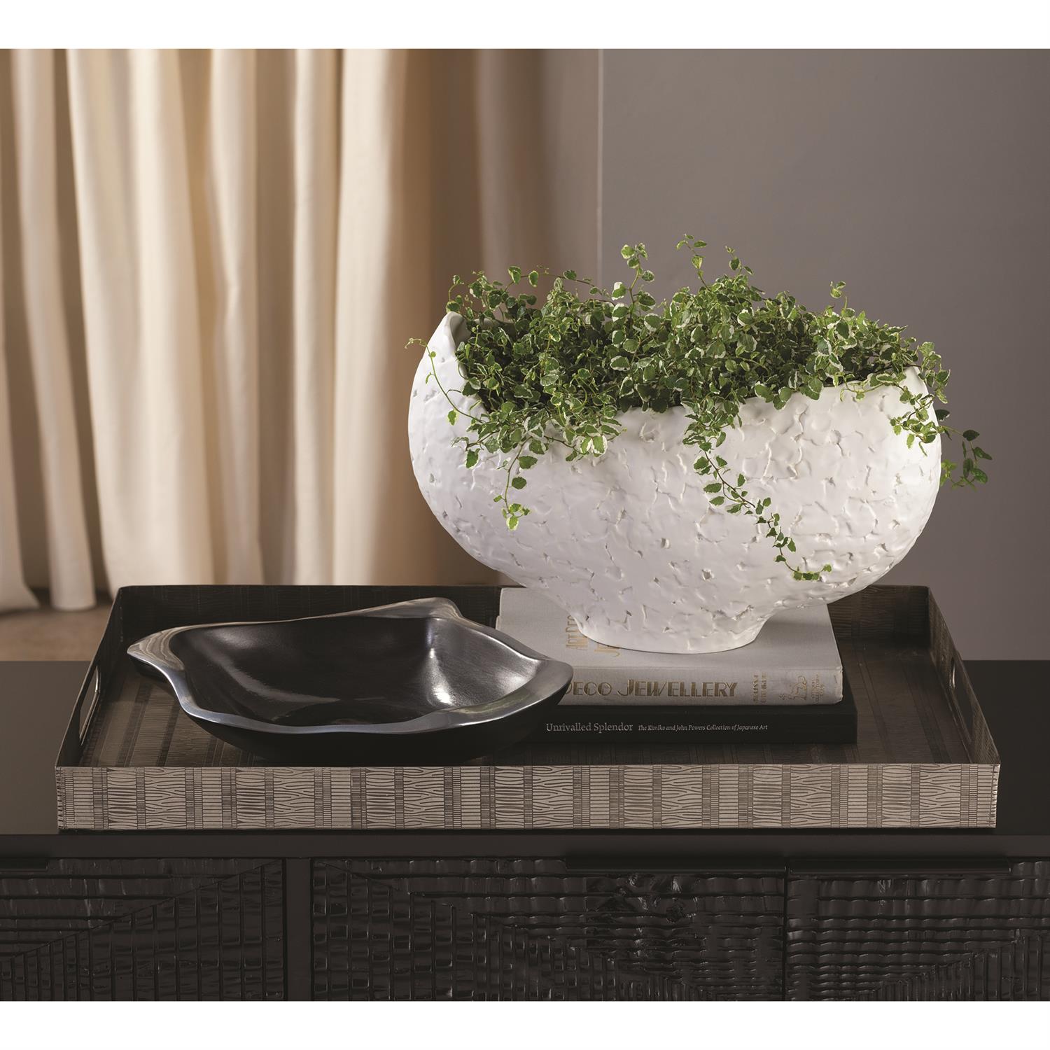 Asymmetrical Stipple Bowl-Matte White-Global Views-GVSA-7.10370-Bowls-4-France and Son