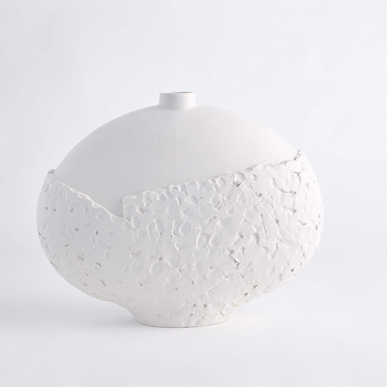 Asymmetrical Stipple Vase-Global Views-GVSA-7.10368-VasesLarge-Matte White-1-France and Son