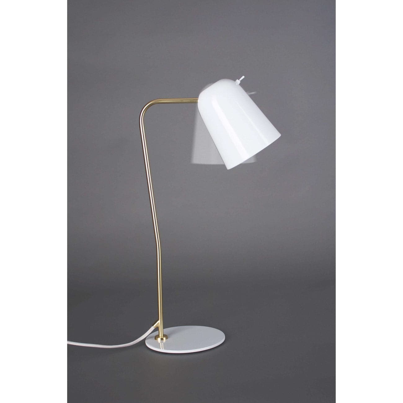 Dobi Table Lamp - White/Brass - SEED-SQ-2181D-WH - seed design
