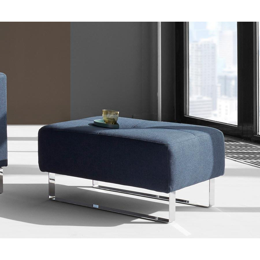 Deluxe excess ottoman CHROME-Innovation Living-INNO-94-748251528-0-Stools & OttomansMixed Dance Blue-2-France and Son