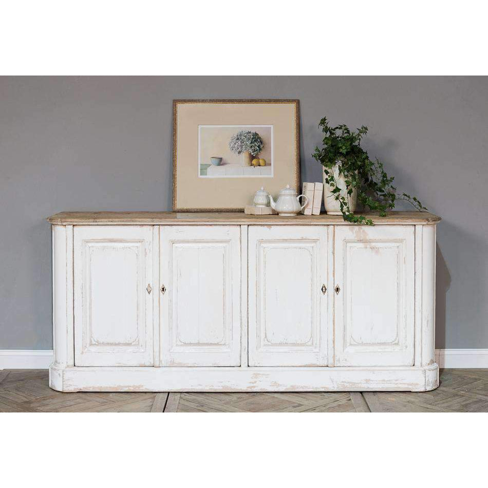 Antique White Wash Sideboard 4 Door-SARREID-SARREID-40116-Sideboards & Credenzas-2-France and Son