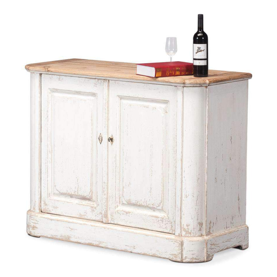 Antique White Wash Sideboard 2 Door-SARREID-SARREID-40118-Sideboards & Credenzas-3-France and Son