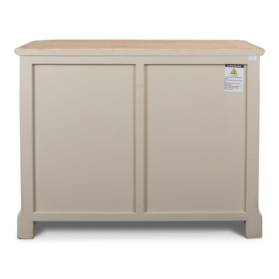 Antique White Wash Sideboard 2 Door-SARREID-SARREID-40118-Sideboards & Credenzas-6-France and Son