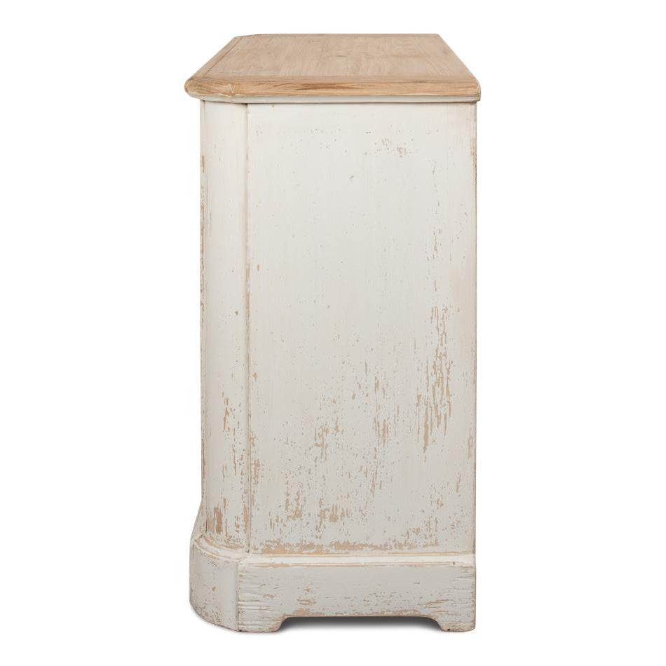 Antique White Wash Sideboard 2 Door-SARREID-SARREID-40118-Sideboards & Credenzas-5-France and Son