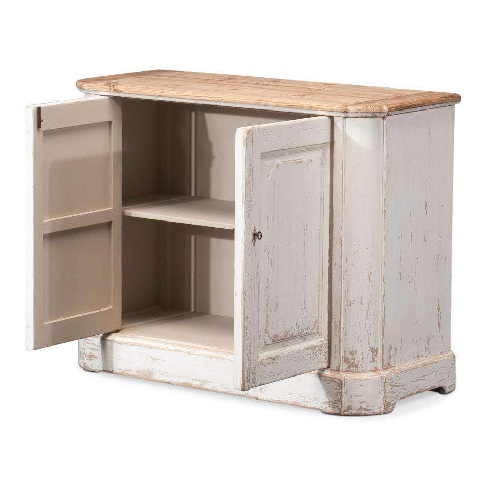 Antique White Wash Sideboard 2 Door-SARREID-SARREID-40118-Sideboards & Credenzas-7-France and Son