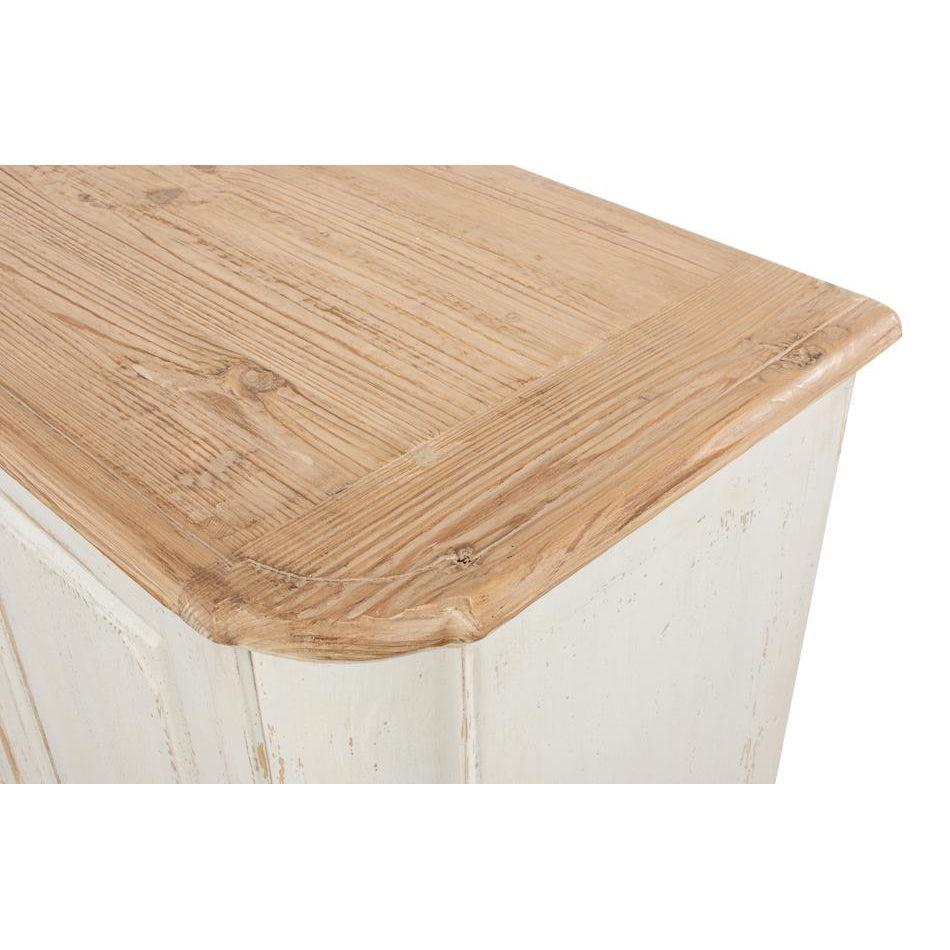 Antique White Wash Sideboard 4 Door-SARREID-SARREID-40116-Sideboards & Credenzas-10-France and Son