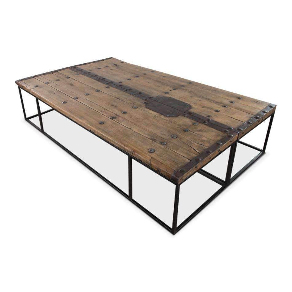 Antique Doors Coffee Table-SARREID-SARREID-40486-Coffee Tables-3-France and Son