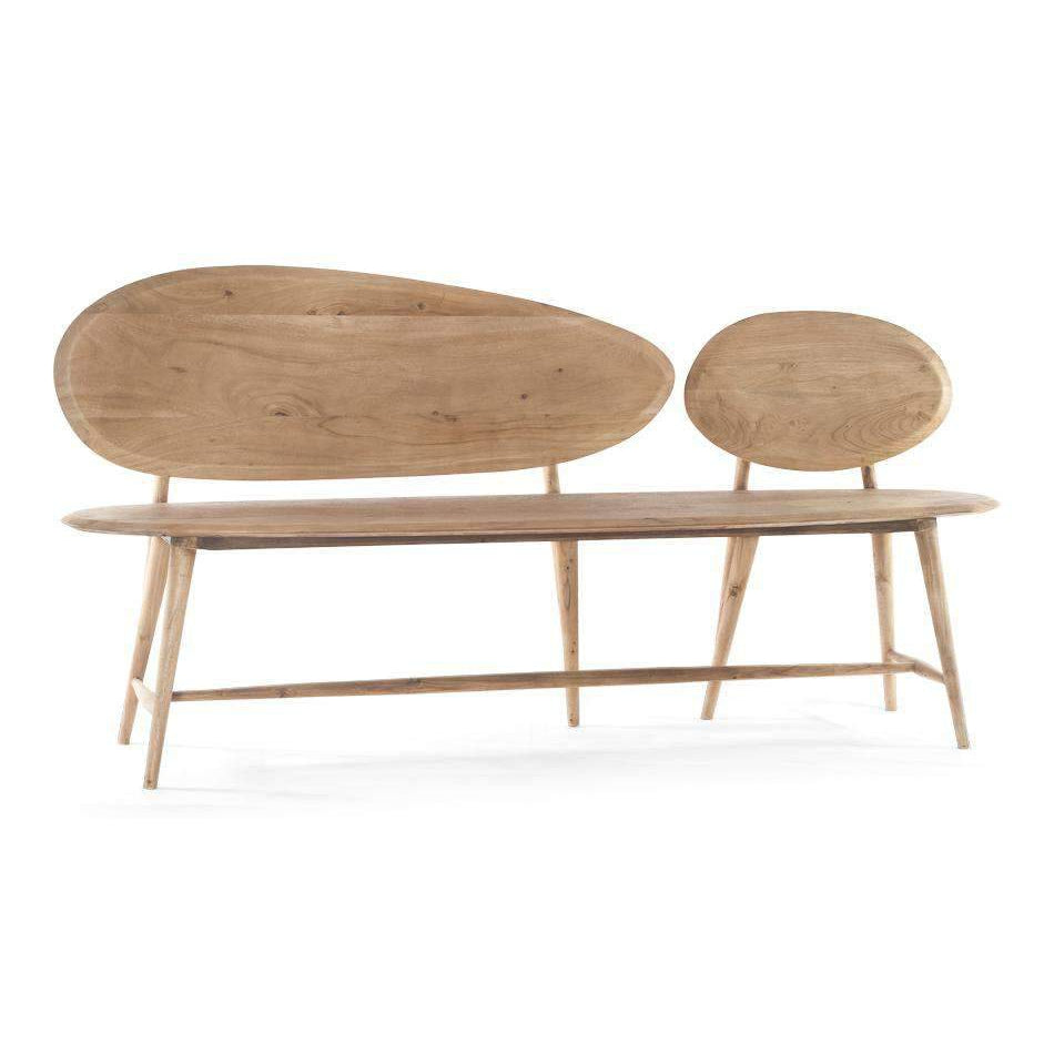 Pebble Bench - 2 Back-SARREID-SARREID-40737-BenchesLionskin Natural-1-France and Son