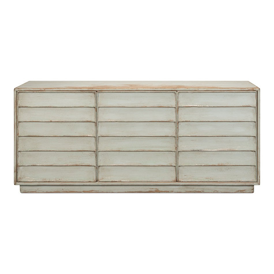 Louvered Sideboard-SARREID-SARREID-40768-Sideboards & CredenzasWhite Transitional-6-France and Son