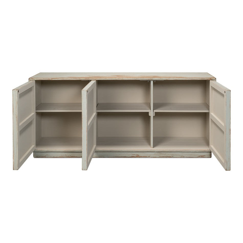 Louvered Sideboard-SARREID-SARREID-40768-Sideboards & CredenzasWhite Transitional-7-France and Son