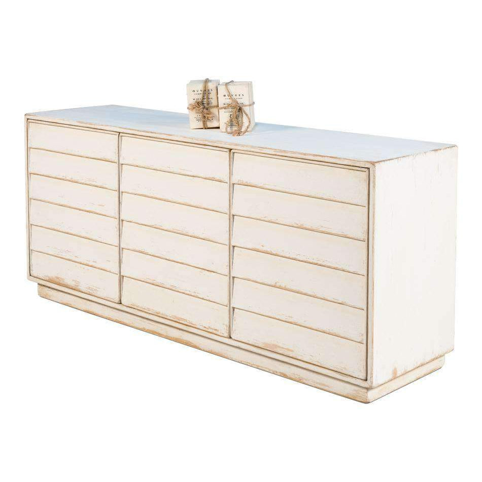 Louvered Cabinet White-SARREID-SARREID-40768-Sideboards & Credenzas-4-France and Son