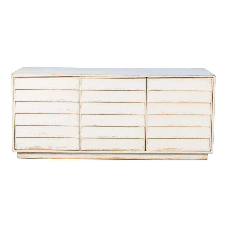 Louvered Cabinet White-SARREID-SARREID-40768-Sideboards & Credenzas-2-France and Son