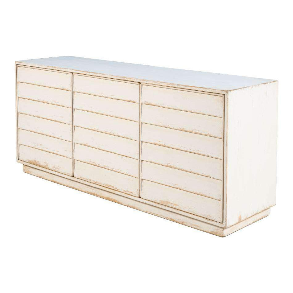 Louvered Cabinet White-SARREID-SARREID-40768-Sideboards & Credenzas-1-France and Son
