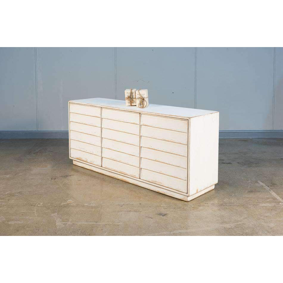 Louvered Cabinet White-SARREID-SARREID-40768-Sideboards & Credenzas-5-France and Son