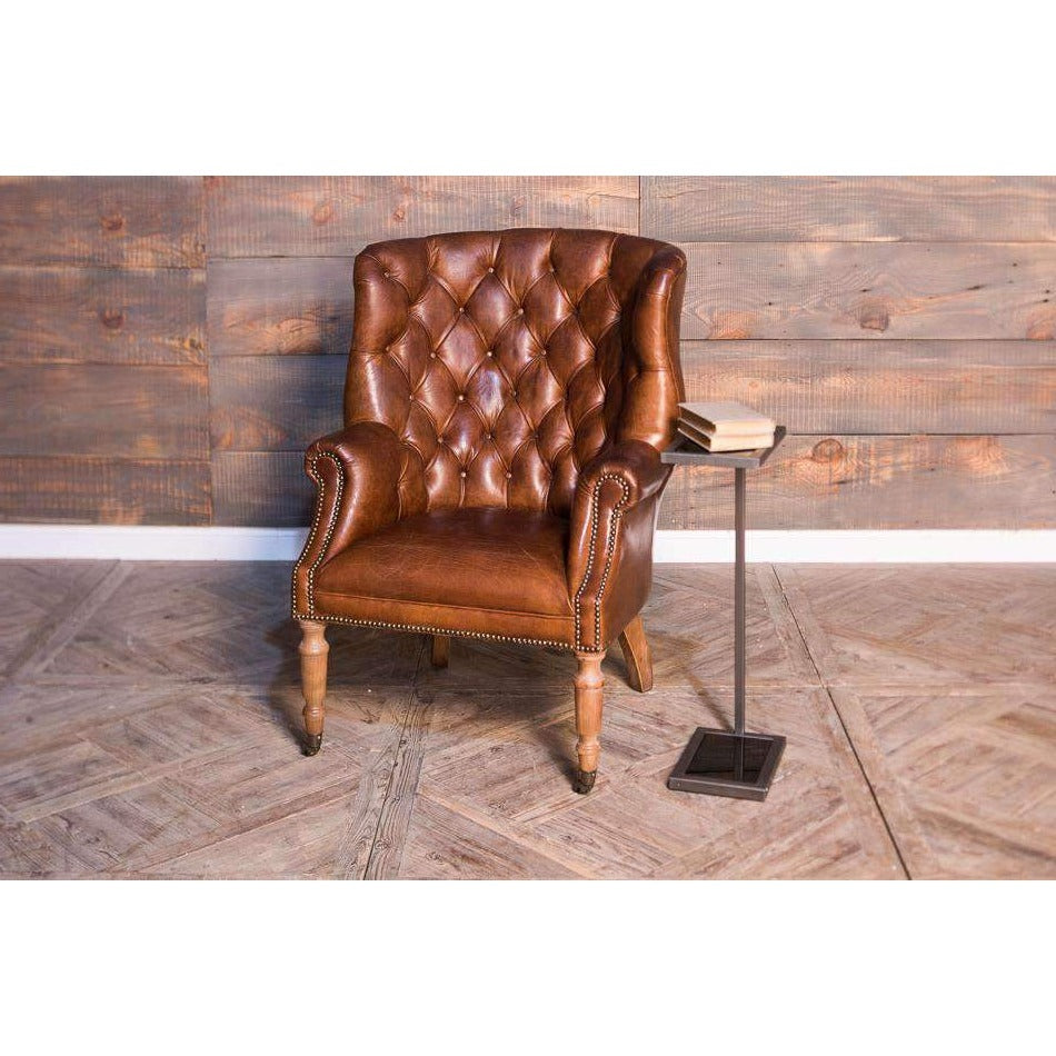 Welsh Leather Chair Vintage Cigar-SARREID-SARREID-40872-Lounge Chairs-5-France and Son