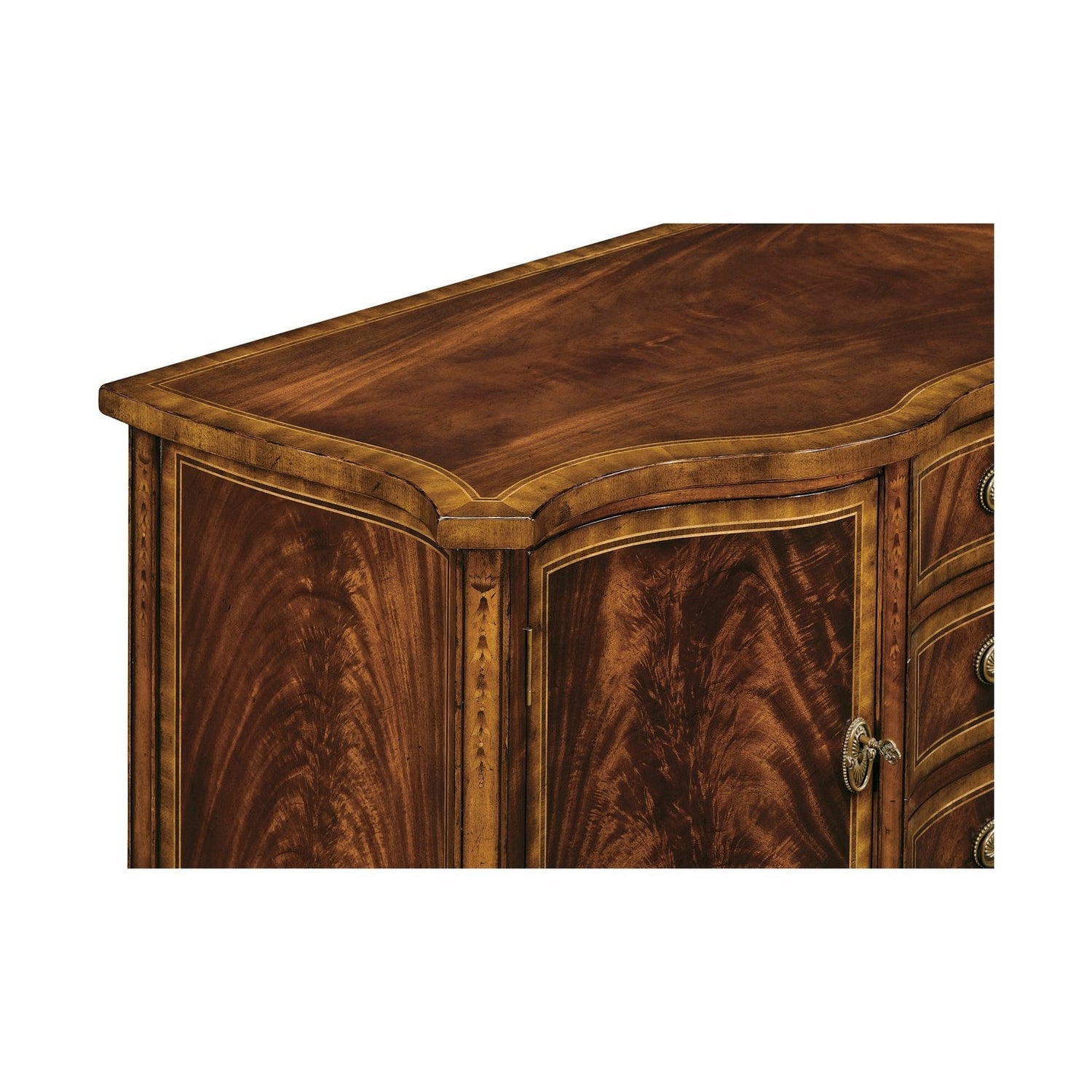 Mahogany Sideboard with Curved Doors-Jonathan Charles-JCHARLES-492637-MAH-Sideboards & CredenzasMahogany-3-France and Son