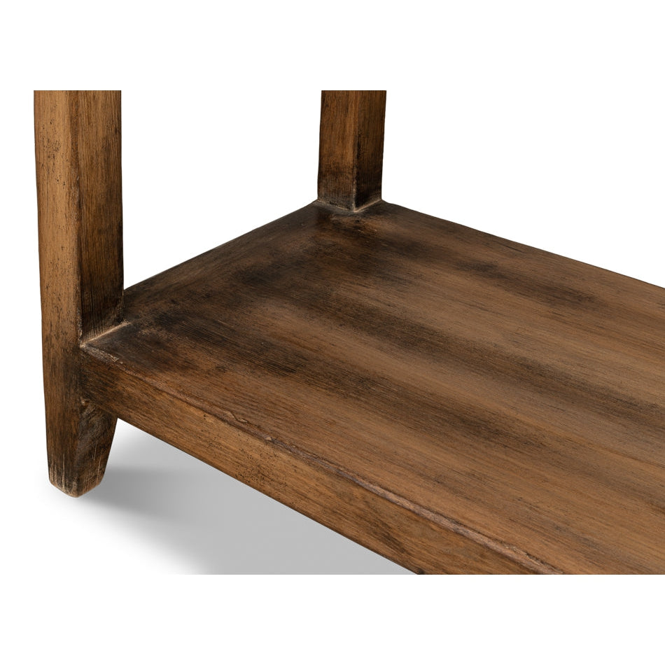 Anton Console With Three Drawers-SARREID-SARREID-53282-Console TablesFrench Walnut Finish-7-France and Son
