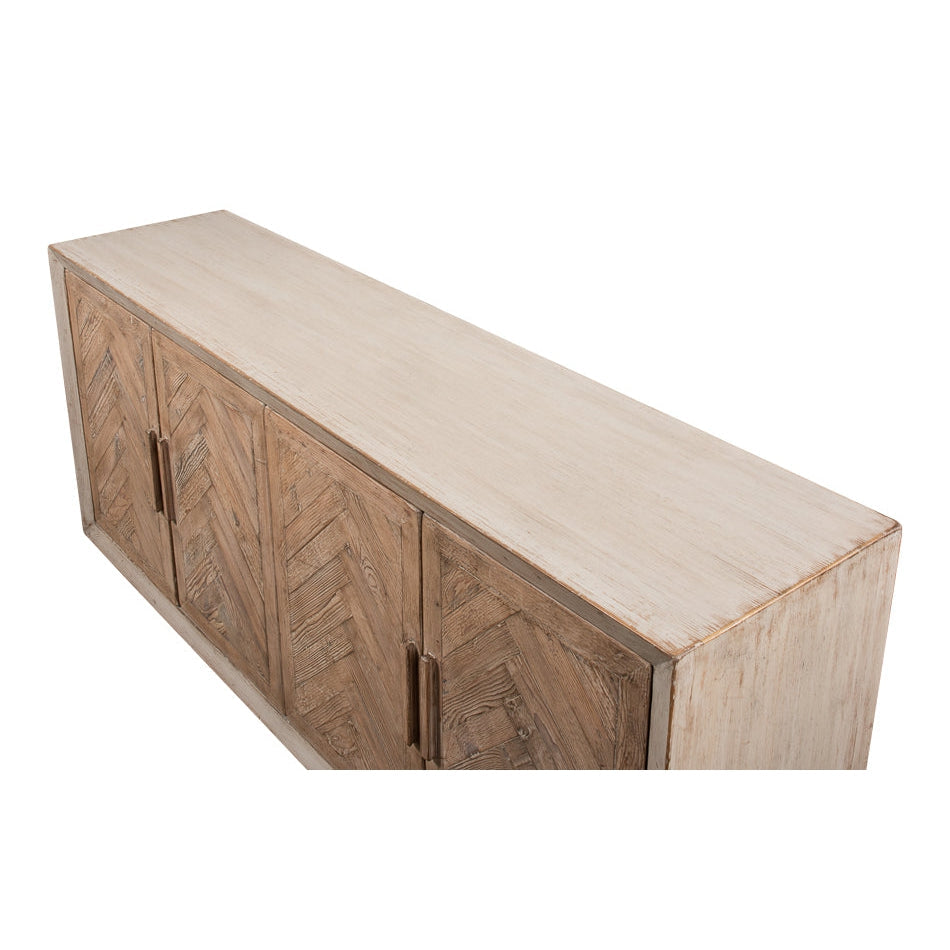 Hollis 4 Door Sideboard Stone Grey-SARREID-SARREID-53415-1-Sideboards & CredenzasStone grey-5-France and Son