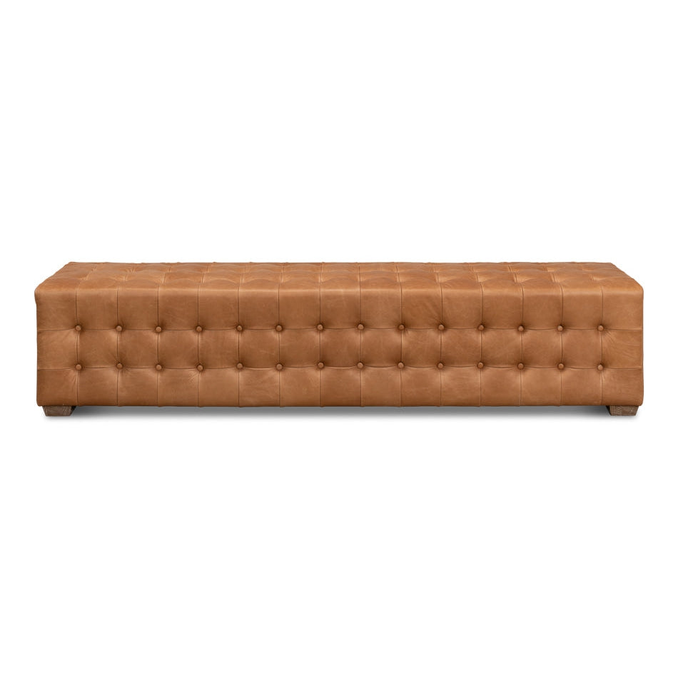 Beam Bench Tufted Leather-SARREID-SARREID-53544-Benches-1-France and Son