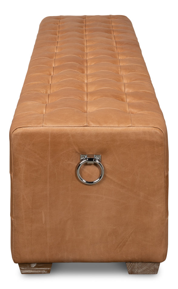 Beam Bench Tufted Leather-SARREID-SARREID-53544-Benches-2-France and Son