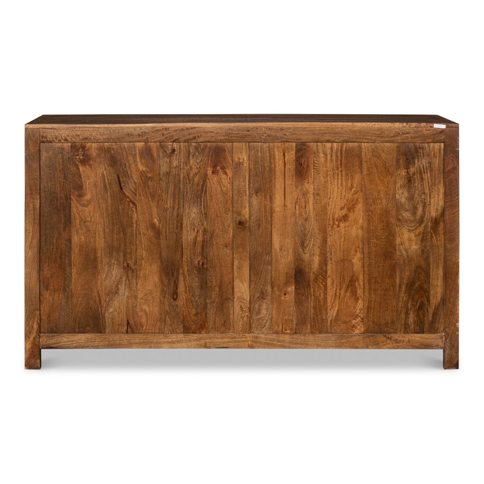 Battle Chainmail 4 Door Sideboard-SARREID-SARREID-53648-Sideboards & Credenzas-3-France and Son