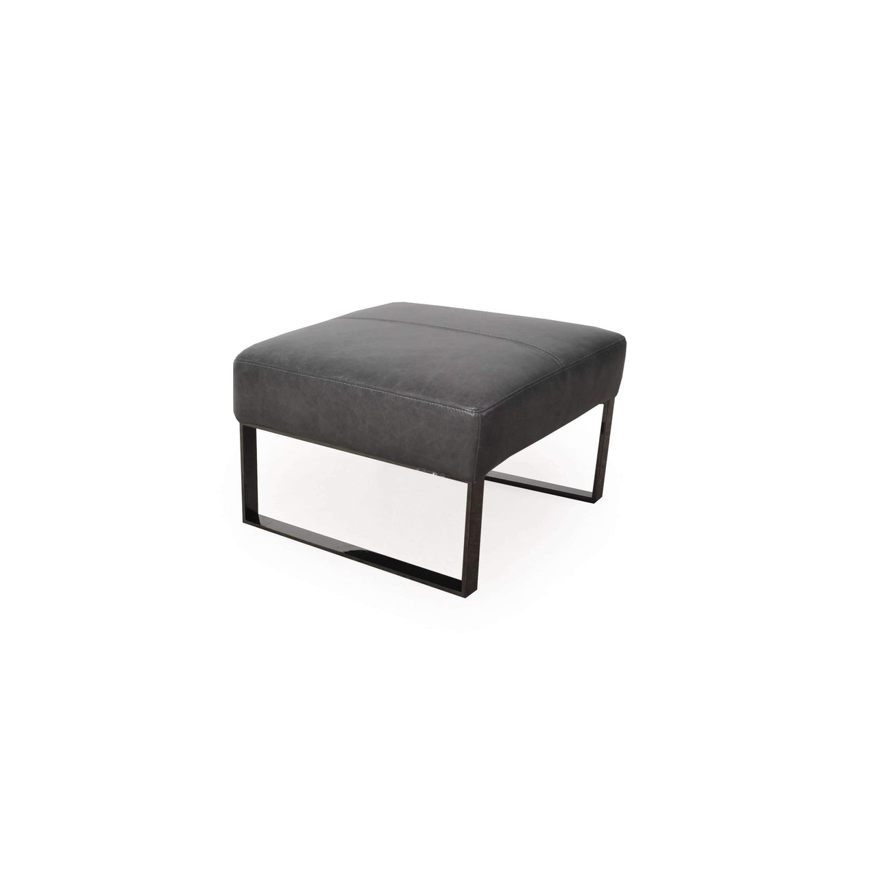 Lauren Contemporary Ottoman-Moroni Leather-MORONI-53704c2181-Stools & OttomansCharcoal-2-France and Son