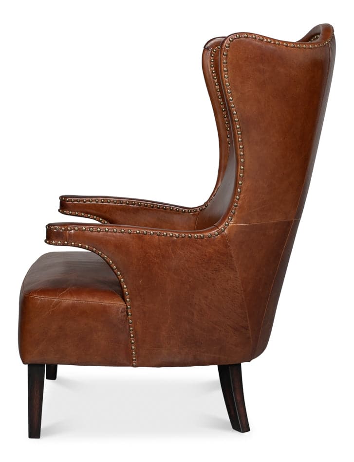 Drake Distilled Leather Side Chair
