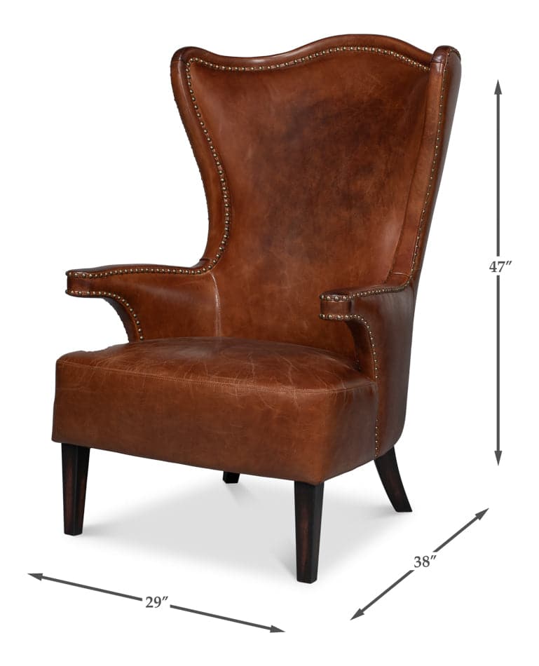 Drake Distilled Leather Side Chair