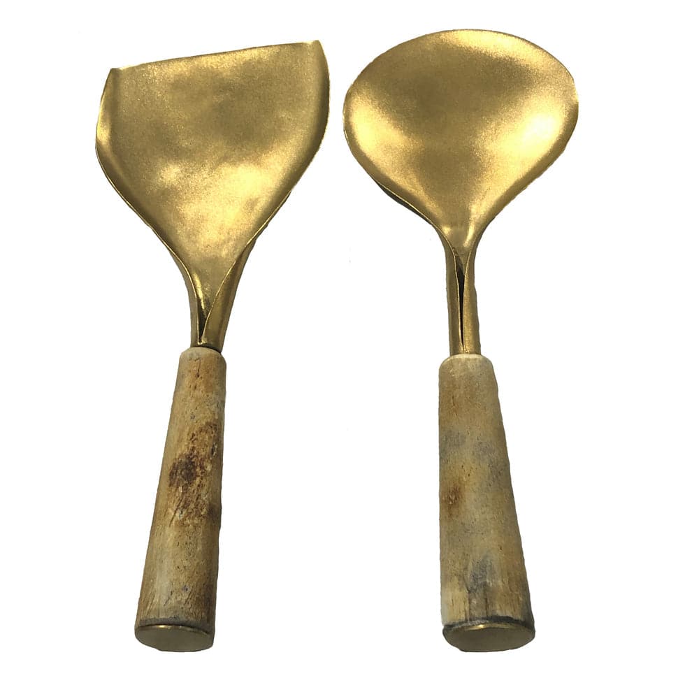 Horn/Gold Server Set of 2-ABIGAILS-ABIGAILS-549006-Bar Decor-1-France and Son