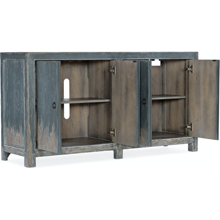 Four Door Media Console-Hooker-HOOKER-5750-55460-BLU-Media Storage / TV Stands-2-France and Son