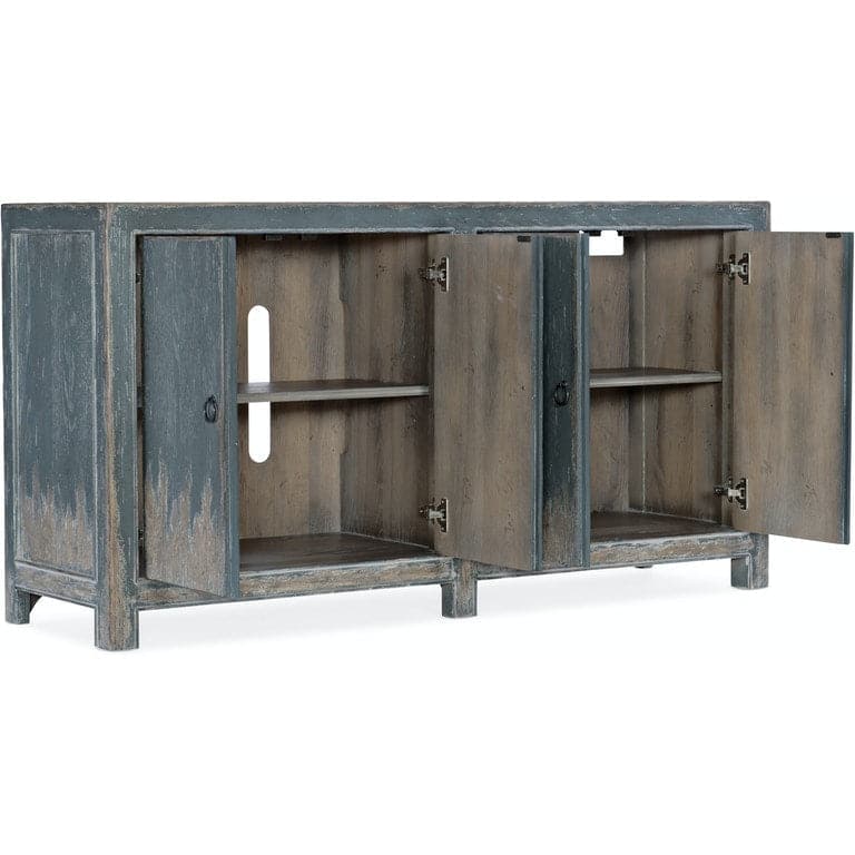 Four Door Media Console-Hooker-HOOKER-5750-55460-BLU-Media Storage / TV Stands-2-France and Son