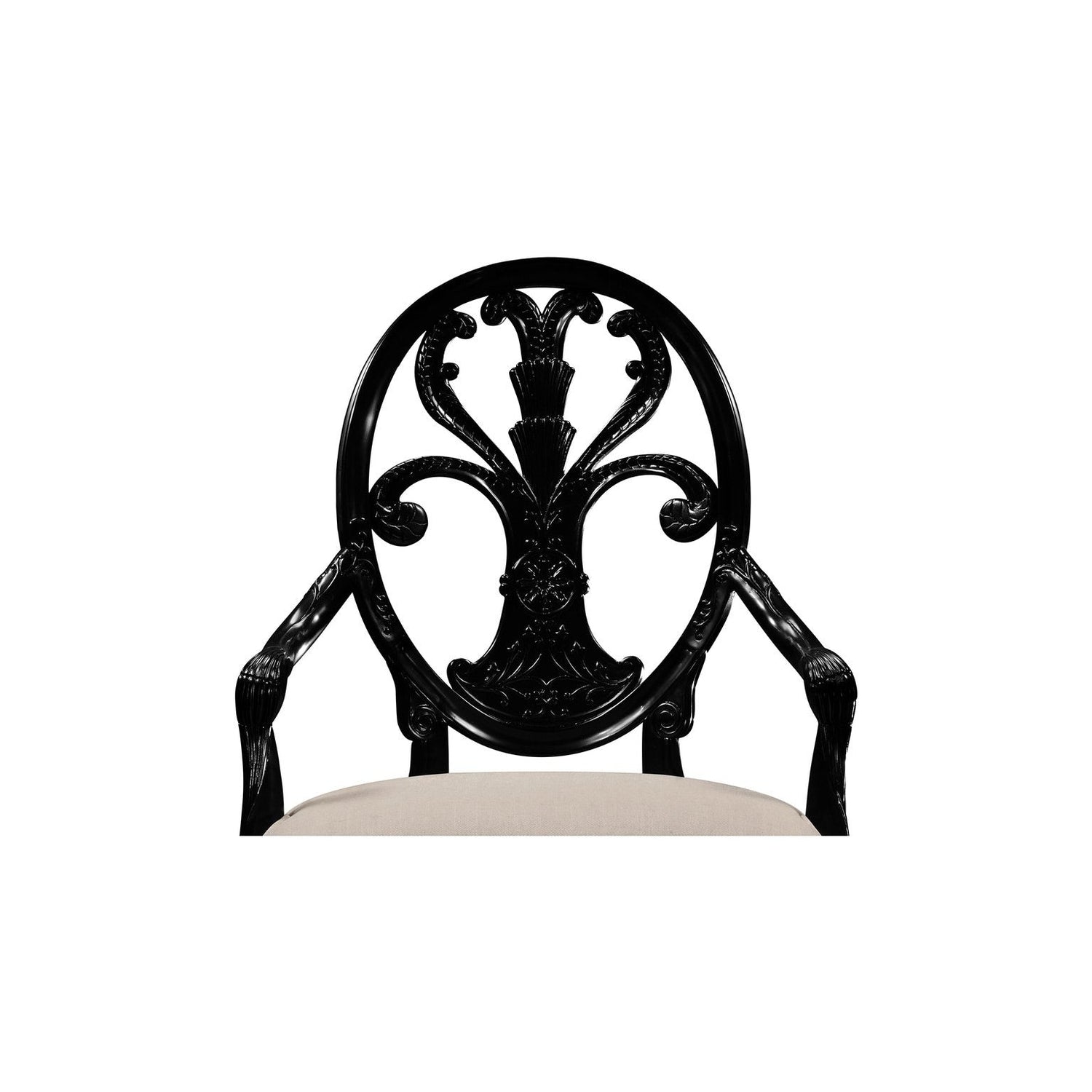 Sheraton Style Oval Back Arm Chair-Jonathan Charles-JCHARLES-494941-AC-WAL-L002-Dining ChairsWalnut & Medium Antique Chestnut Leather-4-France and Son