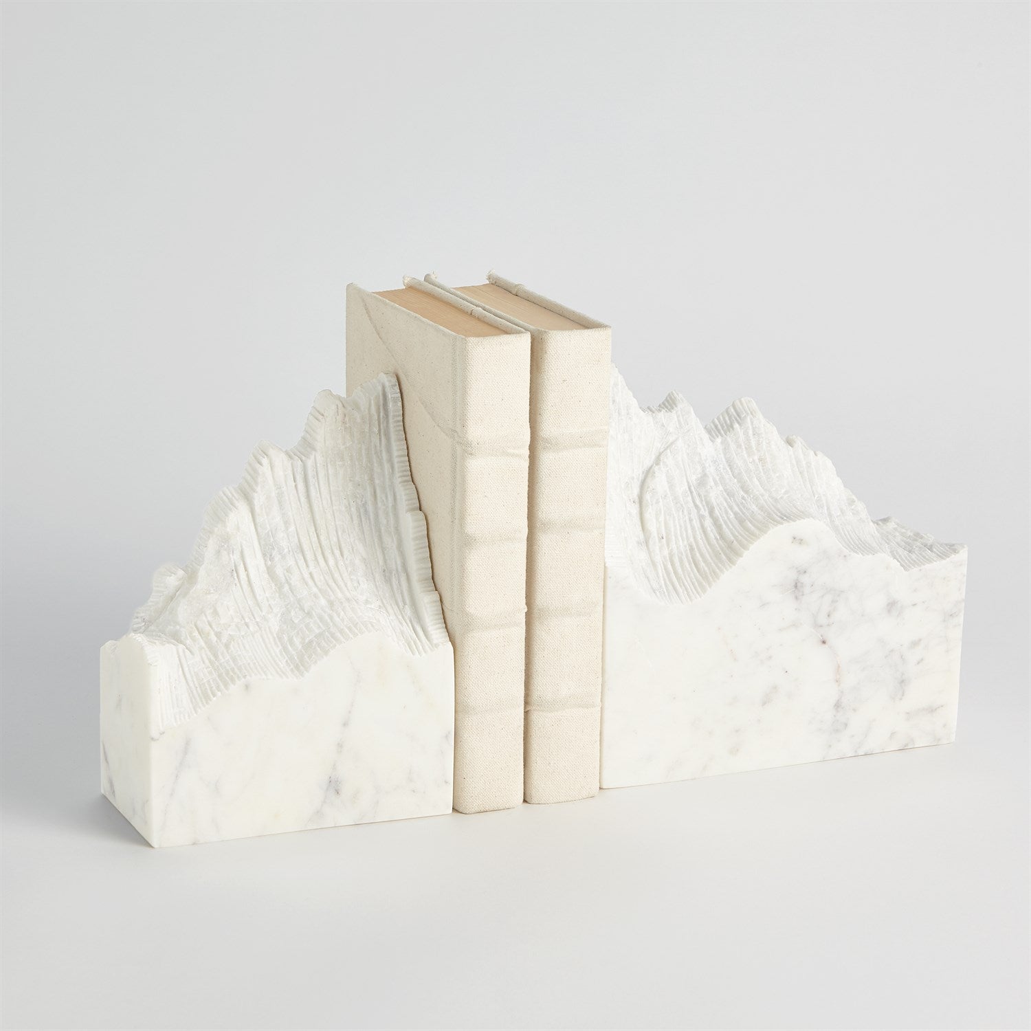 Pair Mountain Summit Bookends-Global Views-GVSA-7.91464-BookendsGrey Marble-5-France and Son
