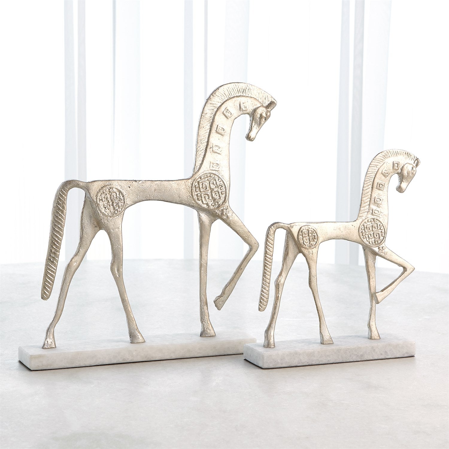 Roman Horse - Large-Global Views-GVSA-8.83035-Decorative ObjectsSilver-2-France and Son