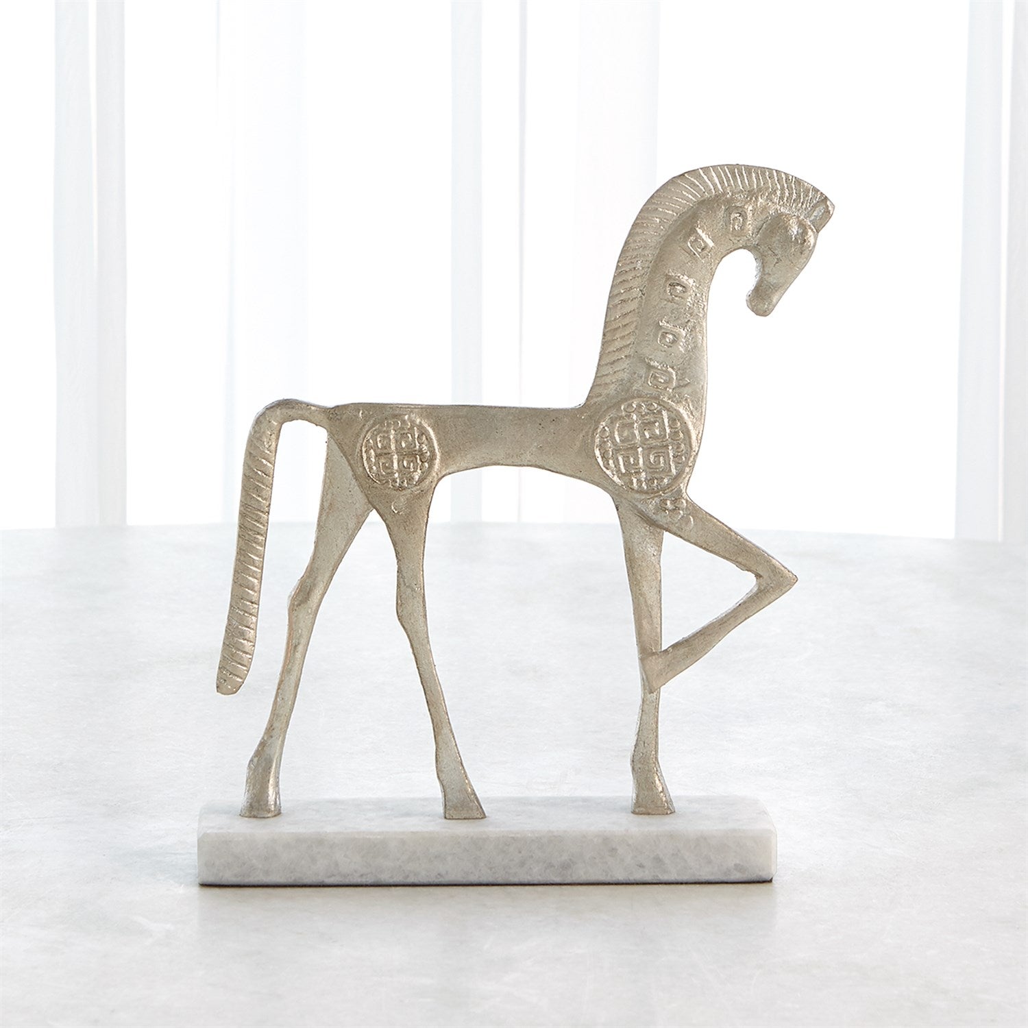 Roman Horse-Global Views-GVSA-8.83036-Decorative ObjectsSilver-Small-5-France and Son