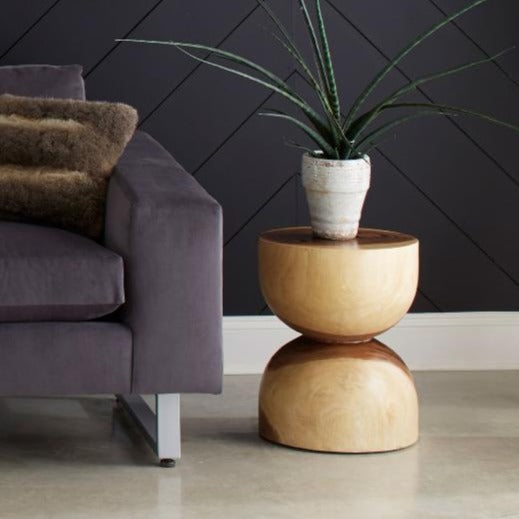 Hourglass Side Table, Chamcha Wood-Phillips Collection-PHIL-TH66192-Side Tables-2-France and Son