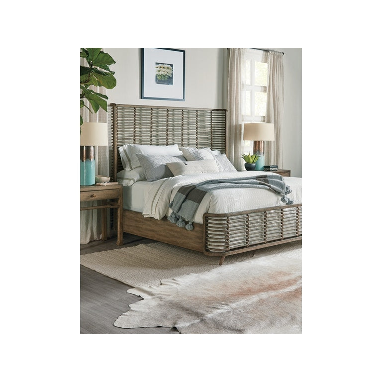 Surfrider Rattan Bed - King-Hooker-HOOKER-6015-90266-80-BedsLight Wood-3-France and Son