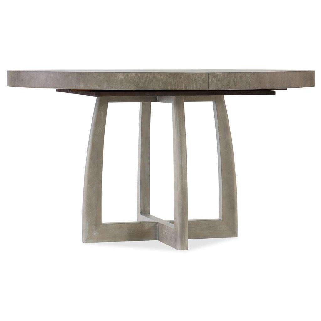 Affinity 48" Round Pedestal Dining Table with 1 x 18" Leaf-Hooker-HOOKER-6050-75203-GRY-Dining Tables-1-France and Son