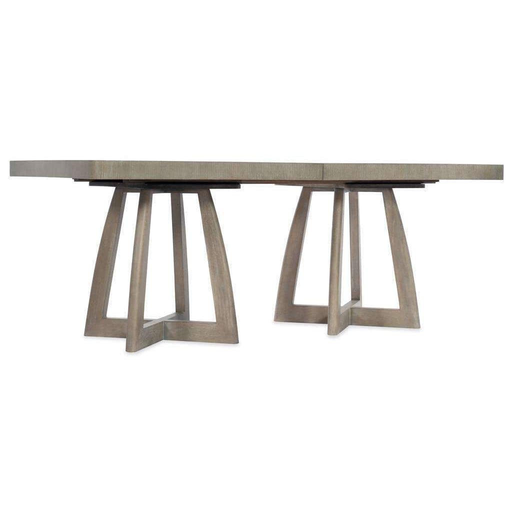 Affinity 78" Rectangle Pedestal Dining Table with 2 x 18" Leaves-Hooker-HOOKER-6050-75206-GRY-Dining Tables-1-France and Son
